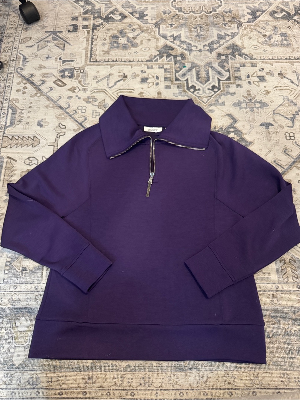 Like new incredibly soft Chico’s Purple Ultra Soft Half Zip Pullover Size 0